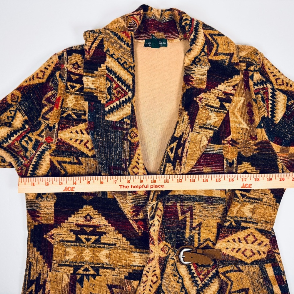 Lauren Jeans Co‎ Ralph Lauren Cardigan XL Brown Southwestern Aztec Tapestry - Picture 11 of 14
